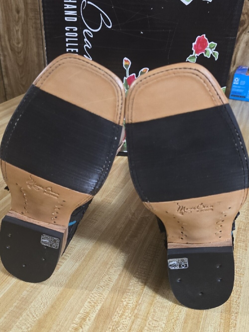 Macie Bean Black and Tan Textured Western Heeled Boots - Picture 4 of 16